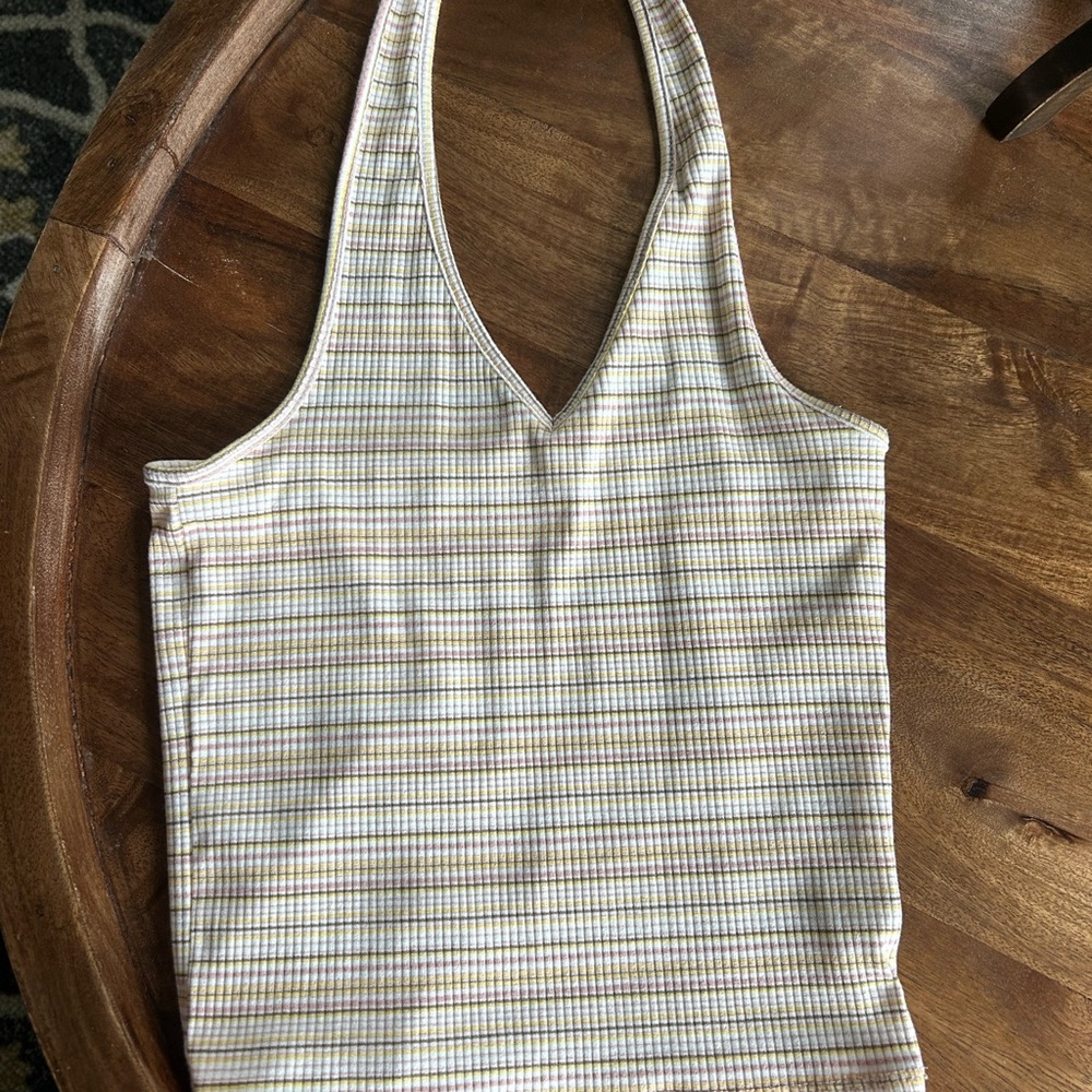 Striped Halter Neck Top